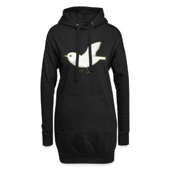 oiseau animal ailes volant - Sweat-shirt à capuche long Femme - noir - Devant