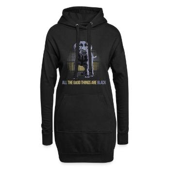 hund schwarzer labrador hundezucht black labrador - Hoodie-Kleid - Schwarz - Vorne