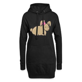 fleur de lapin symbole animal doux - Sweat-shirt à capuche long Femme - noir - Devant