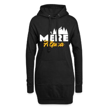 Mère alpha. Maman louve. Mama alpha - Sweat-shirt à capuche long Femme - noir - Devant