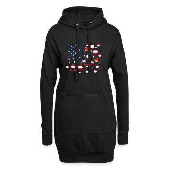 United States of America - Hoodie-Kleid - Schwarz - Vorne