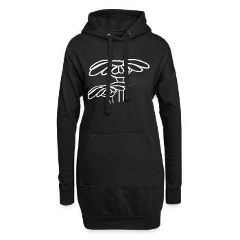 Blume Symbol pflanze blumen symbol - Hoodie-Kleid - Schwarz - Vorne
