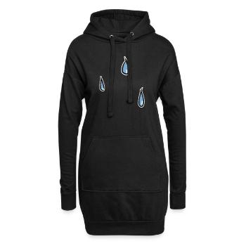 modèle d’eau de pluie le temps laisse tomber des larmes larmes - Sweat-shirt à capuche long Femme - noir - Devant