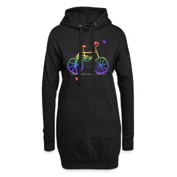 Symbole des couleurs de l’arc-en-ciel du vélo LGBT - Sweat-shirt à capuche long Femme - noir - Devant
