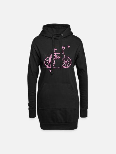 fahrradliebe pink fahrrad glitzer fahren reisen - Hoodie-Kleid - Schwarz