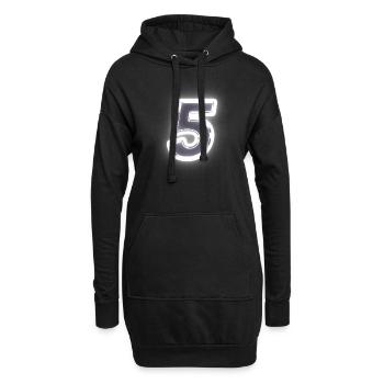 5 Nombre nombre lumineux brillant - Sweat-shirt à capuche long Femme - noir - Devant