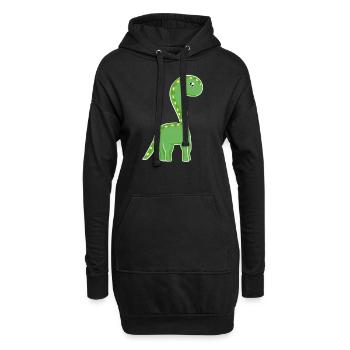 grüner dinosaurier symbol tier - Hoodie-Kleid - Schwarz - Vorne