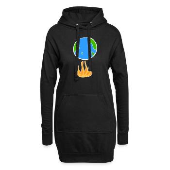 klimaschutz erde cartoon symbol klima - Hoodie-Kleid - Schwarz - Vorne