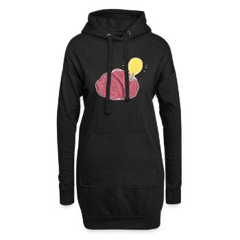 lampe gehirn organ intellignez denken - Hoodie-Kleid - Schwarz - Vorne