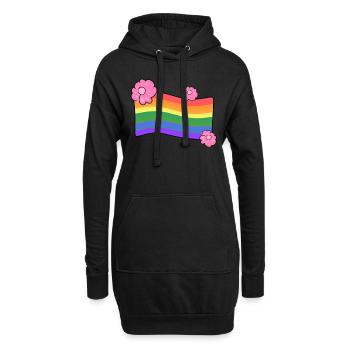 lgbt flagge blumen liebe regenbogen - Hoodie-Kleid - Schwarz - Vorne