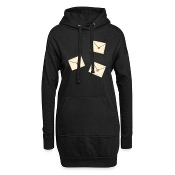 brief herz briefe muster liebe - Hoodie-Kleid - Schwarz - Vorne