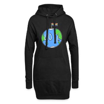 lgbt flagge symbol erde liebe - Hoodie-Kleid - Schwarz - Vorne
