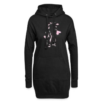 herzen rosa herz symbol liebe - Hoodie-Kleid - Schwarz - Vorne