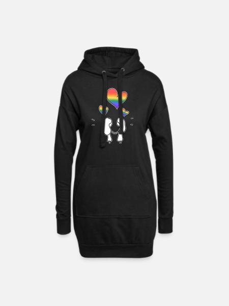 lgbt pärchen lesbisch liebe Valentinstag - Hoodie-Kleid - Schwarz