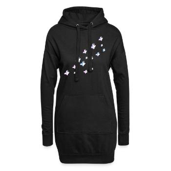 glitzer schmetterlinge bienen natur rosa - Hoodie-Kleid - Schwarz - Vorne