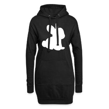 Symbole de lapin Animal Bébé Mignon - Sweat-shirt à capuche long Femme - noir - Devant