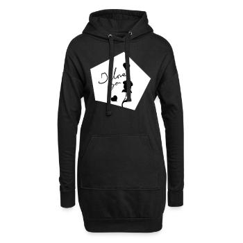 Je t’aime Symbole forme fleur - Sweat-shirt à capuche long Femme - noir - Devant