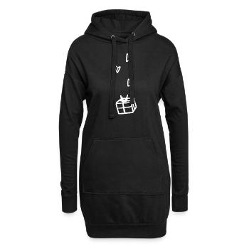 geschenk box symbol weihnachten herzen - Hoodie-Kleid - Schwarz - Vorne