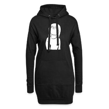 Anime Manga Fille Dessin animé - Sweat-shirt à capuche long Femme - noir - Devant