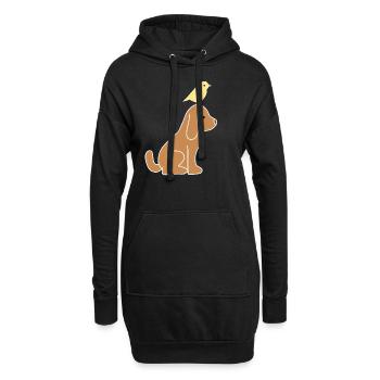 Chien, Animal, Oiseau, Poussin, Animaux - Sweat-shirt à capuche long Femme - noir - Devant