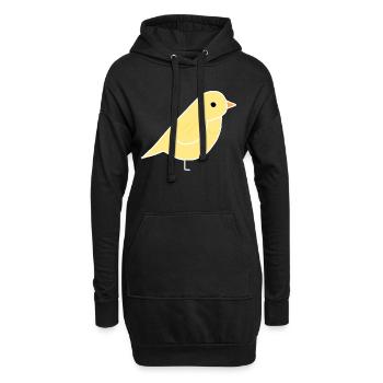 Tier Vogel Tiere Symbol Haustier - Hoodie-Kleid - Schwarz - Vorne