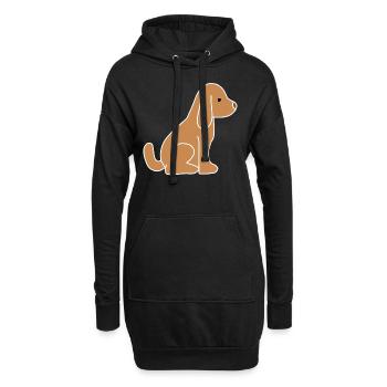 Icône d’animal brun de chien - Sweat-shirt à capuche long Femme - noir - Devant