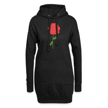 Rose Blume rot symbol - Hoodie-Kleid - Schwarz - Vorne