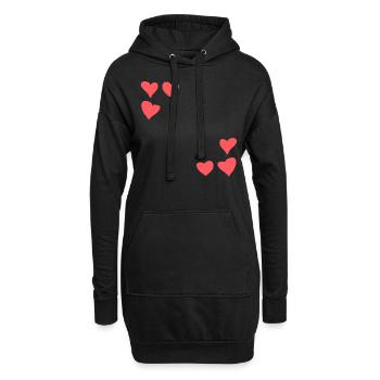 herzen muster rahmen symbol herz liebe rot - Hoodie-Kleid - Schwarz - Vorne