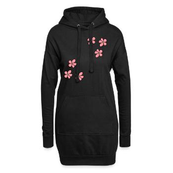 Fleurs Fleur Rose Plante Symbole Nature - Sweat-shirt à capuche long Femme - noir - Devant