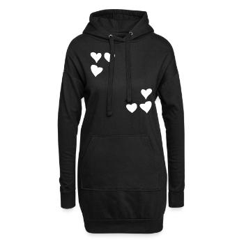 Motif coeurs cadre symbole coeur amour - Sweat-shirt à capuche long Femme - noir - Devant