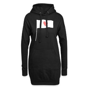 Symbole Drapeau Forme Coeur Rose - Sweat-shirt à capuche long Femme - noir - Devant