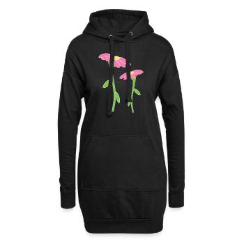 Blume Symbol Blüte Pflanze zwei blumen - Hoodie-Kleid - Schwarz - Vorne