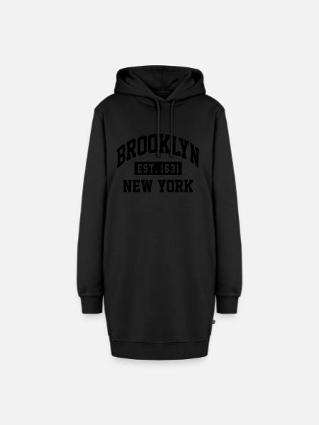 New York Brooklyn Grafik New York Brooklyn 1631 - Hoodie-Kleid - Schwarz