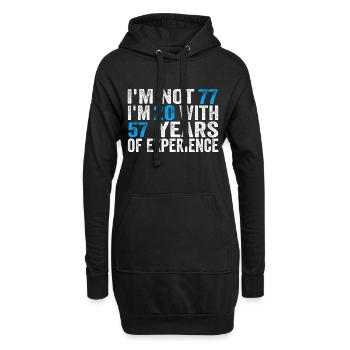 77 ans Anniversaire Drôle Idée d’anniversaire Humour 77 - Sweat-shirt à capuche long Femme - noir - Devant