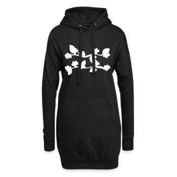 leaf leaves line nature shape branch plants - Hoodie Dress - black - Front
