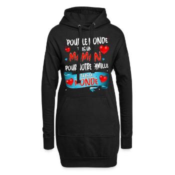Meilleure maman Du Monde Fête des Mères - Sweat-shirt à capuche long Femme - noir - Devant