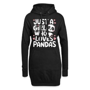 Panda Ours Panda Animal Pandas - Sweat-shirt à capuche long Femme - noir - Devant