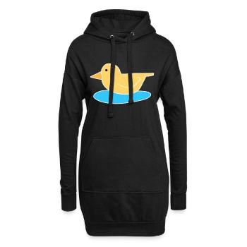 canard oiseau volant animal symbole eau - Sweat-shirt à capuche long Femme - noir - Devant