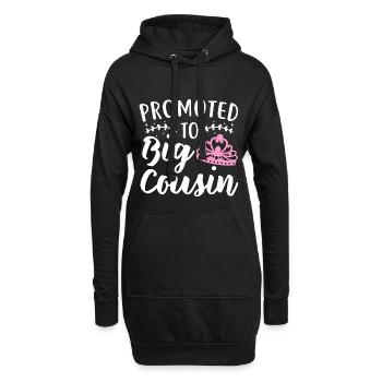 Promoted To Big Cousin - Schwanger Geburt Cousine - Hoodie-Kleid - Schwarz - Vorne