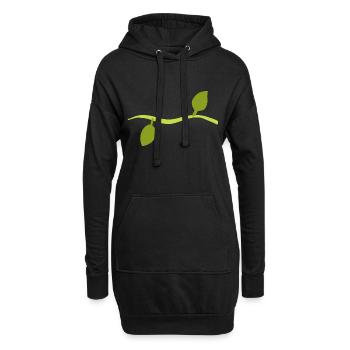 Deux feuilles bordent la nature - Sweat-shirt à capuche long Femme - noir - Devant