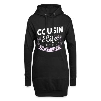 Cousin Life Is The Best Life - Cousin Cousine - Hoodie-Kleid - Schwarz - Vorne