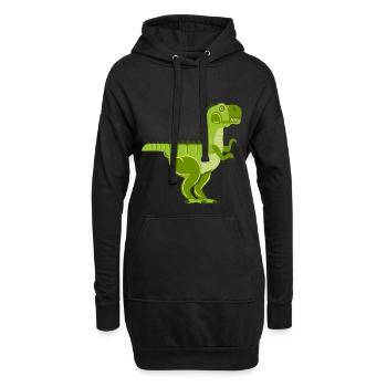 Dinosaur Robot T-Rex - Sweat-shirt à capuche long Femme - noir - Devant