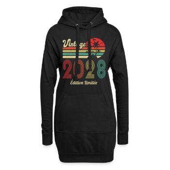 vintage 2028 Vintage Anniversaire Idée Cadeau 2028 - Sweat-shirt à capuche long Femme - noir - Devant