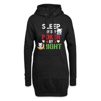 Poker Night Sleep by Day - Hoodie-Kleid - Schwarz - Vorne