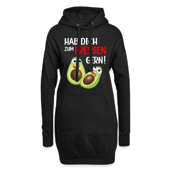 Avocado Vegan und Vegetarier Obsfreunde - Hoodie-Kleid - Schwarz - Vorne