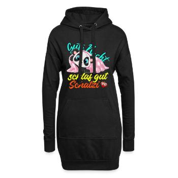 schlaf gut Gute Nacht design zum schlafen - Hoodie-Kleid - Schwarz - Vorne