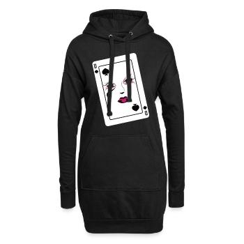 Conception du joueur De Poker Pik Dame - Sweat-shirt à capuche long Femme - noir - Devant