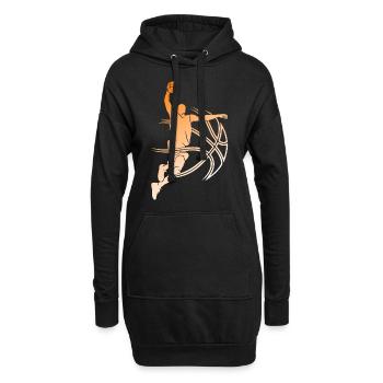 MATCH DE BASKET-BALL JOUEUR DE BASKET-BALL BASKET-BALL - Sweat-shirt à capuche long Femme - noir - Devant