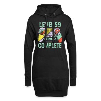 Level 59 Abschließen 59 Jahre Gamer Level 59 Abschließen - Hoodie-Kleid - Schwarz - Vorne