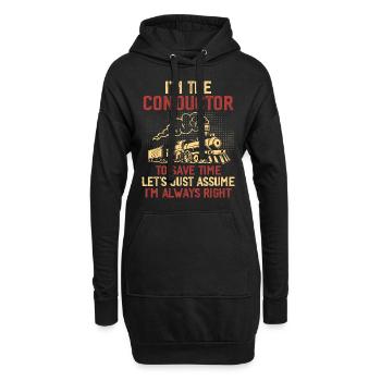 Niedlicher Zugführer Männer Frauen Eisenbahn Zug Liebhaber - Hoodie-Kleid - Schwarz - Vorne